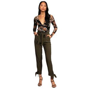 Lulu's Floral Black Bodysuit